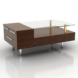 Glass Table Combine Cabinet 3d model