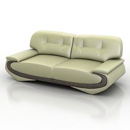 Common Modern Leather Sofa 3d model