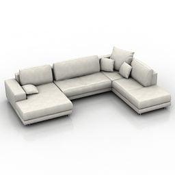 Sofa hình chữ U Malibu mẫu 3d