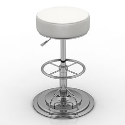 White Pad Bar Chair 3d model