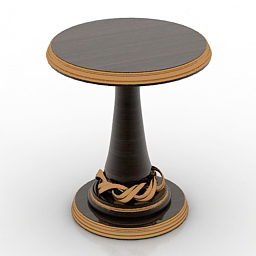 Elegante mesa redonda con una pata modelo 3d