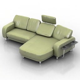 Green Leather Sectional Sofa 3d model