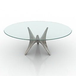 Round Glass Table Molteni Design 3d model