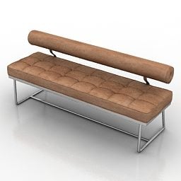 Interior Wide Leather Bench Barcelona 3d model