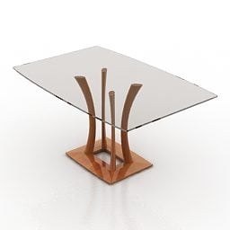 Skleněný obdélníkový stůl Benz 3D model