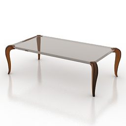 Glass Rectangle Table Pregno 3d model