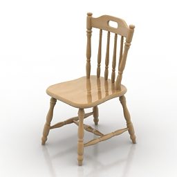 Mẫu ghế gỗ 3d đồng quê