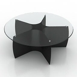 Moderní kulatý skleněný stůl Benz 3D model