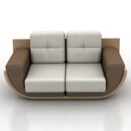 Living Room Sofa 2 Seats 3d model