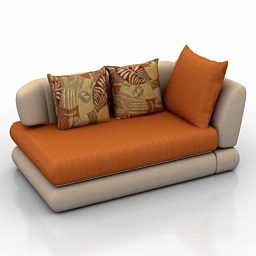 Sofa 2 Seats Lounge Style 3d model