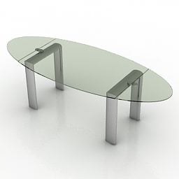Oval Glass Table 3d model