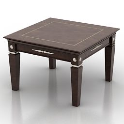 Square Dark Wood Table 3d model