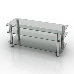 مدل 3 بعدی میز 3 لایه شیشه ای