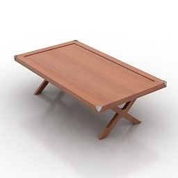 שולחן מלבן ביתי מעץ דגם תלת מימד