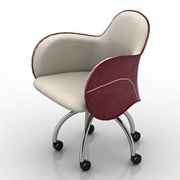 Wheel Armchair For Office 3d model