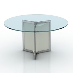 میز گرد شیشه ای مدل گالوتی سه بعدی