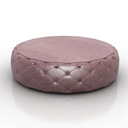 Leather Round Seat 3d model