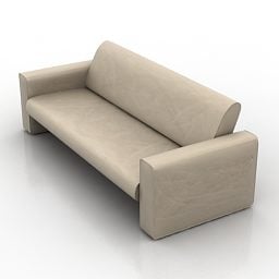 Modern Beige Living Room Sofa 3d model