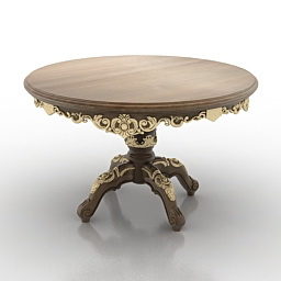 Luxury Classic Round Wood Table 3d model