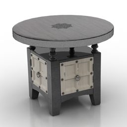 Round Table Combine Cabinet 3d model