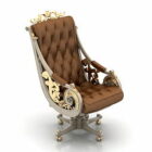 เก้าอี้หนังหรูหราสีทอง