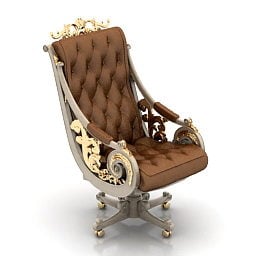 Luxury Gold Leather Armchair 3d model
