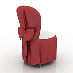 เก้าอี้แต่งงานสีแดงแบบ 3 มิติ