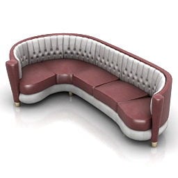 3д модель углового барного клубного дивана