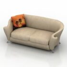 Modernes Sofa aus beigem Leder
