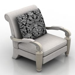 صندلی راحتی اتاق نشیمن با بالش مدل سه بعدی