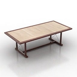 Rectangle Wood Table Furniture 3d model