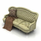 Grøn læder klassisk sofa