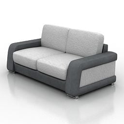 Modern Two Seats Fabric Sofa V1 3d model