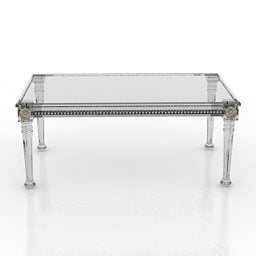Rectangle Coffee Table Glass Top 3d model
