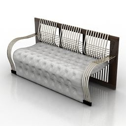 Airport Metal Bench Sofa 3d model