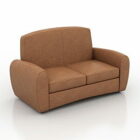 Modern Leather Loveseat Sofa