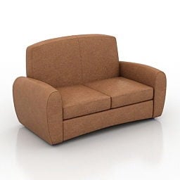 Modern Leather Loveseat Sofa 3d model