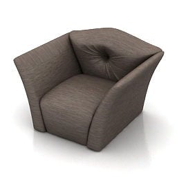 Mô hình 3d ghế bành vải màu xám