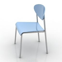 Niebieskie plastikowe krzesło Model 3D