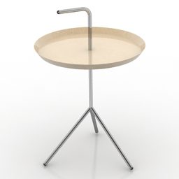 Round Wood Table Bentzen Design 3d model