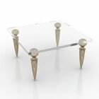 Square Glass Table Old Legs