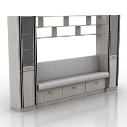 Wall Mount Sofa With Cabinet 3d model