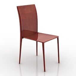 Plastic Chair Solid Back 3d model