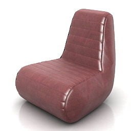 Red Leather Bag Armchair 3d model