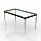 Table rectangulaire en verre avec pieds fins