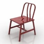 كرسي خشب باللون الأحمر