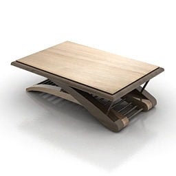 Rectangle Wood Table Fold-able Legs 3d model