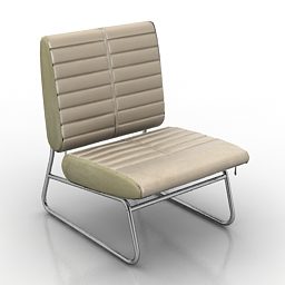 Office Beige Leather Armchair 3d model