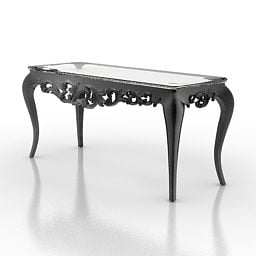 Classic Console Table Glass Top 3d model