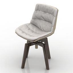 Chair Decamo Wood Legs 3d model